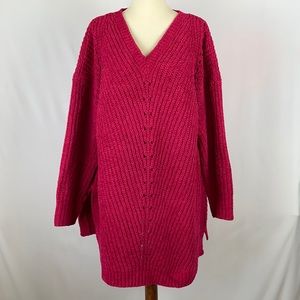 Lane Bryant Petite Hot Pink Chunky Sweater - Size 14/16 Petite